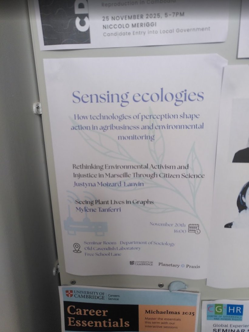 Event, invited talk November 20.2025 "Seeing Plant Lives in Graphs" @ Cambridge U PLanetary Praxis Group with Justyna Moizard